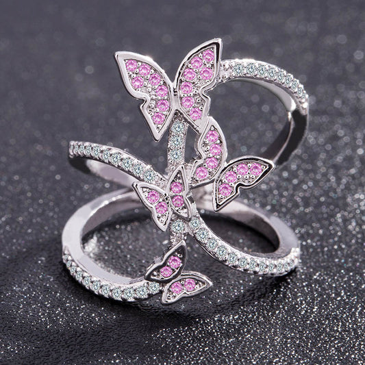 Butterfly split calf ring wedding ring (Copper)