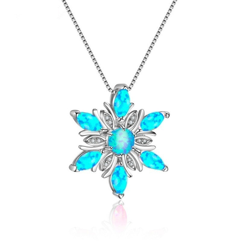 Opal Snowflake Pendant Necklace | Highridge Global