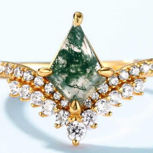 Moss Agate Ring (925 Sterling Silver) | Highridge Global