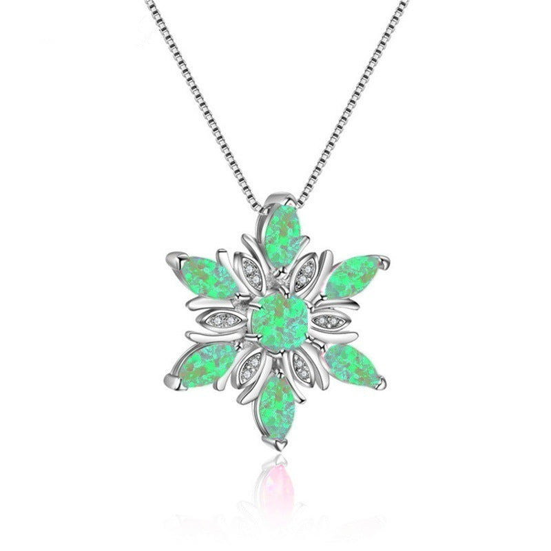 Opal Snowflake Pendant Necklace | Highridge Global