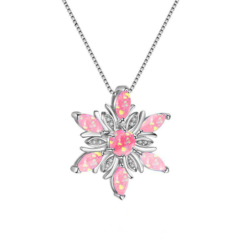 Opal Snowflake Pendant Necklace | Highridge Global