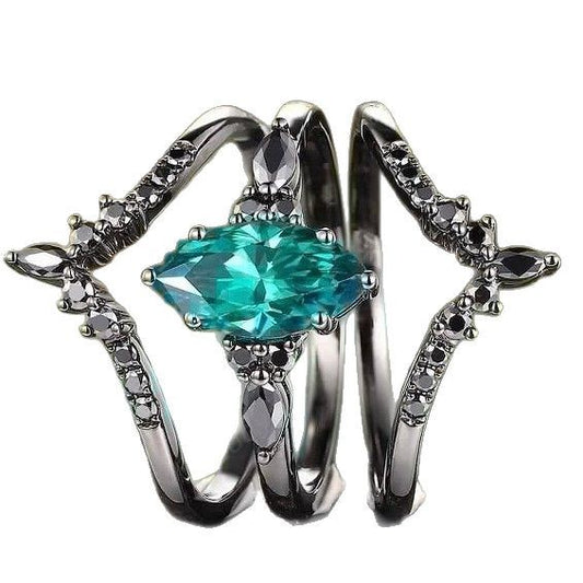 Three-piece Set Green Star Ring | Highridge Global