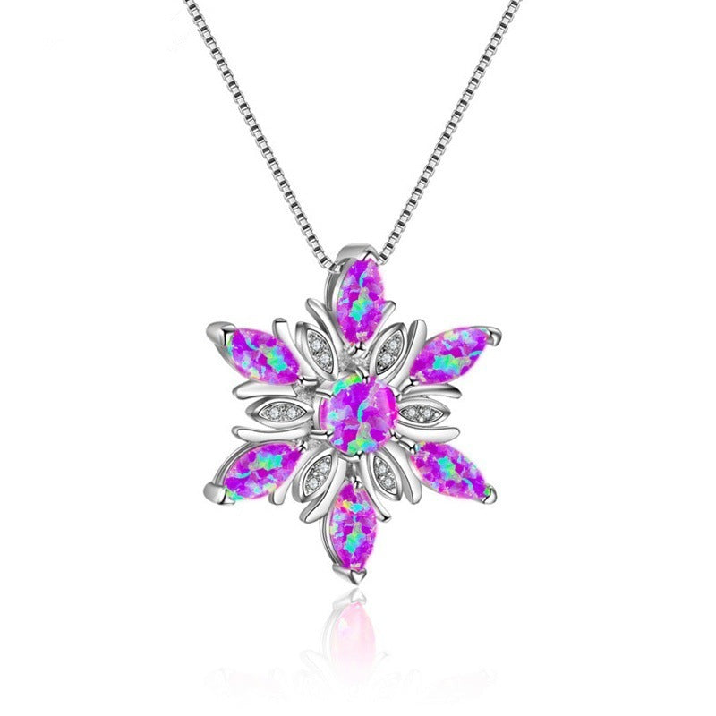 Opal Snowflake Pendant Necklace | Highridge Global